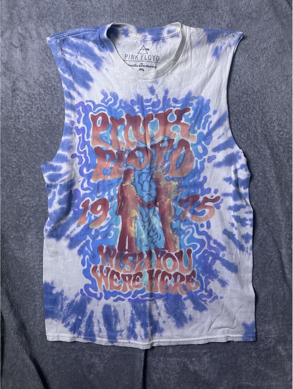 Pink Floyd 1975 Wish You Were Here Tie Dye Muscle Tank Top Shirt M